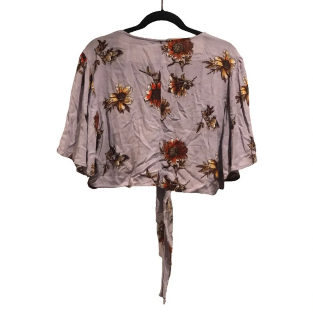 NWT XL CHARLOTTE RUSSE‎ Purple floral Beach Cover up wrap tie top